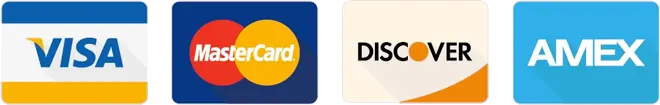 Visa, Mastercard, Discover, AMEX